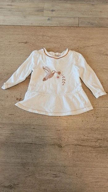 Tubnique beige à manches longues, évasée, Orchestra, 2 ans, nickel