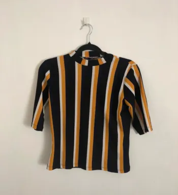 Haut col montant rayé Jennyfer TBE Taille M
