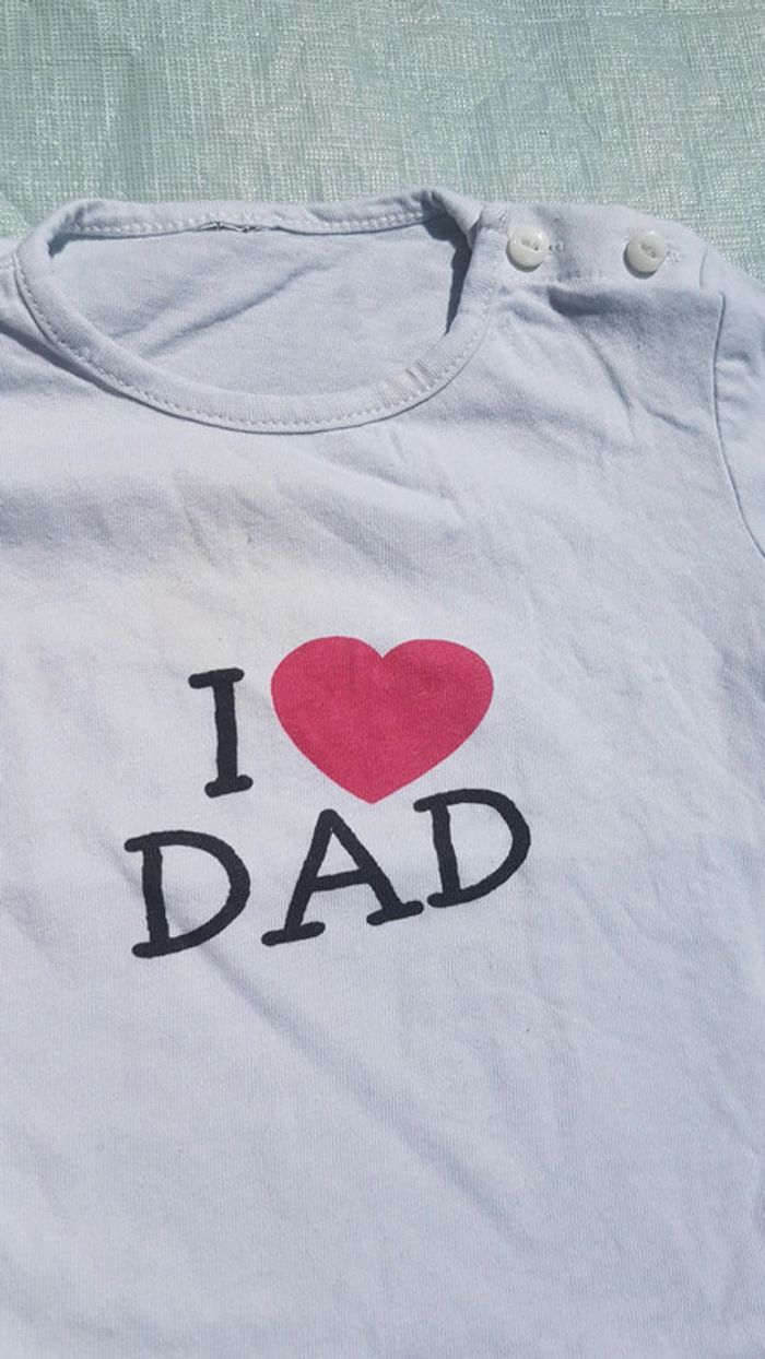 Ensemble fille 3 mois pantalon t-shirt I love dad - photo numéro 4