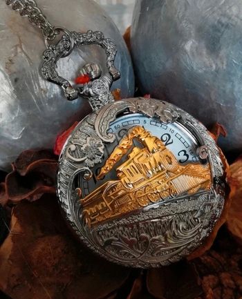 F11 montre gousset vintage rétro bronze originale train