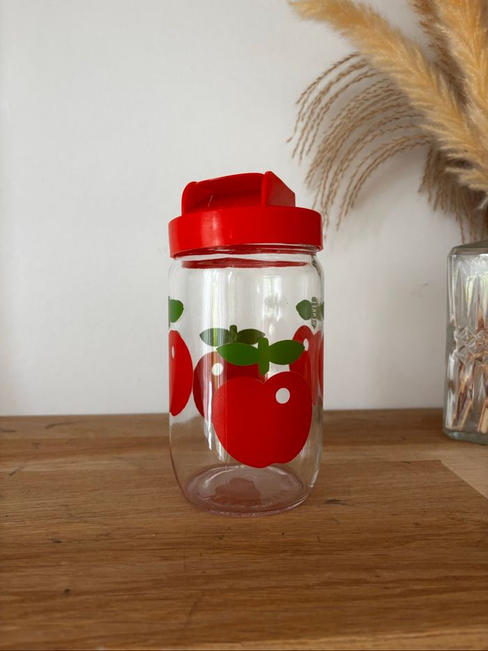 Vintage pot bocal Henkel pommes rouges - photo numéro 4
