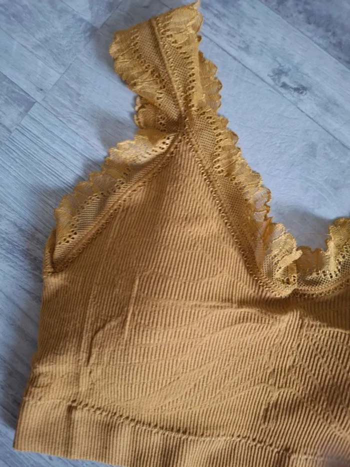 Set brassière beige et moutarde - photo numéro 5
