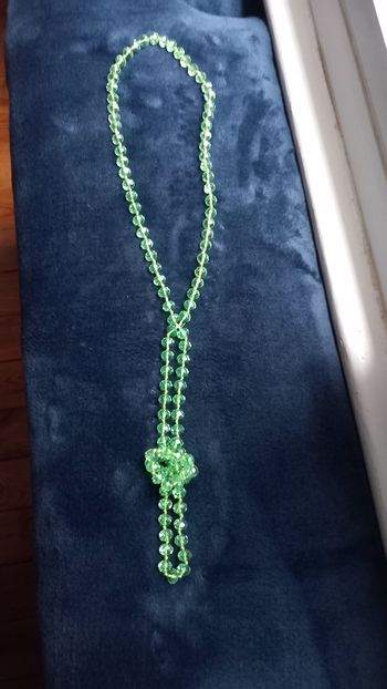 Sautoir Perles Vertes 118 cm