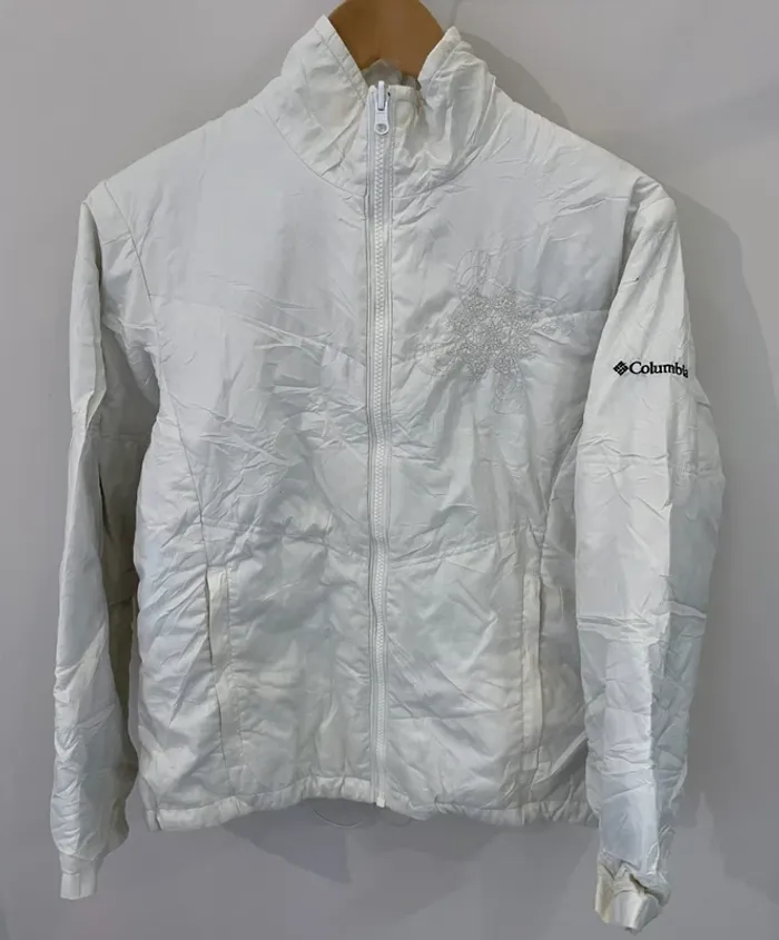Columbia white full zip jacket coat Womens M