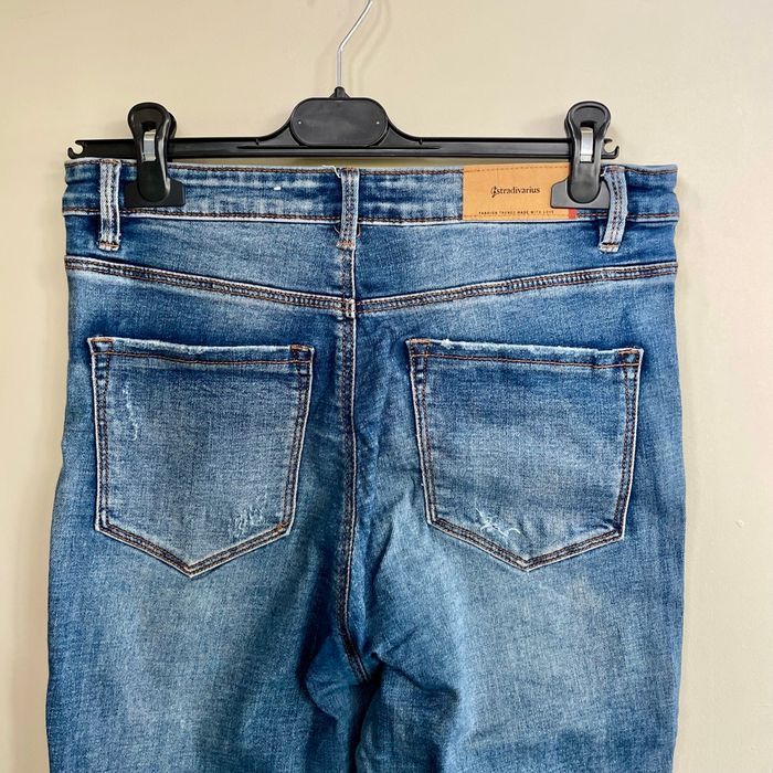 Jean skinny Stradivarius Super High Waist Taille 40 délavé bleu coton stretch V052 - photo numéro 5