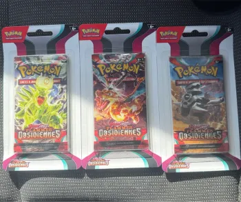 Lot de 3 Booster Blister Pokémon Flammes Obsidiennes