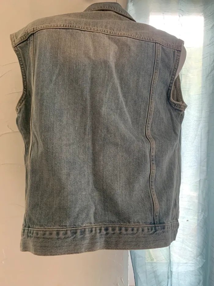 Veste jean vintage sans manches taille M - photo numéro 8