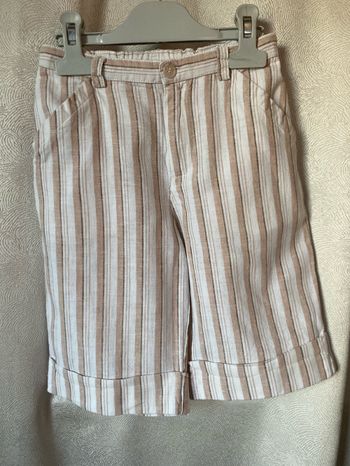 Short bermuda rayé beige et blanc 4 ans Vertbaudet