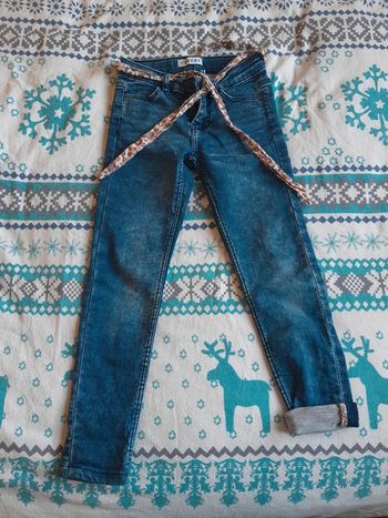 Jeans fille avec ceinture à fleurs creeks 7 ans