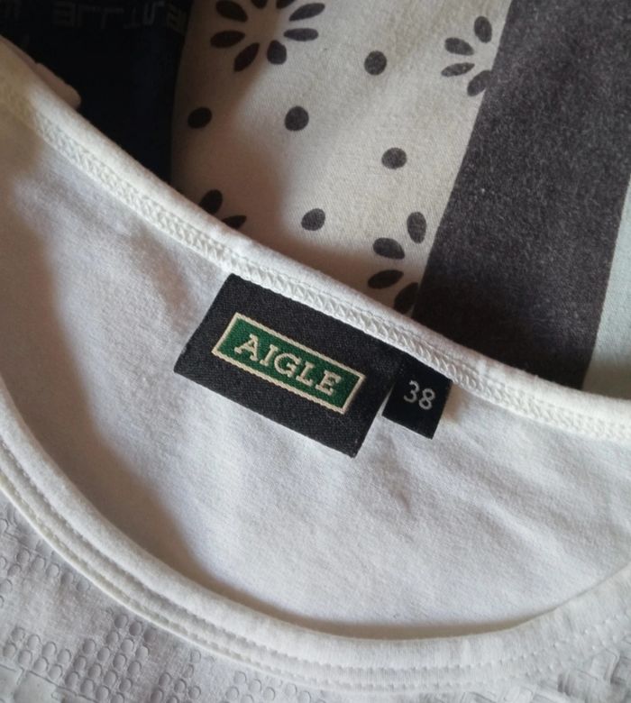 Lot de 2 T-shirts noir et blanc AIGLE - photo numéro 5