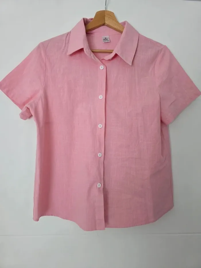 Chemise manches courtes rose