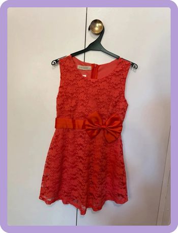 Robe à dentelle rose/orangé