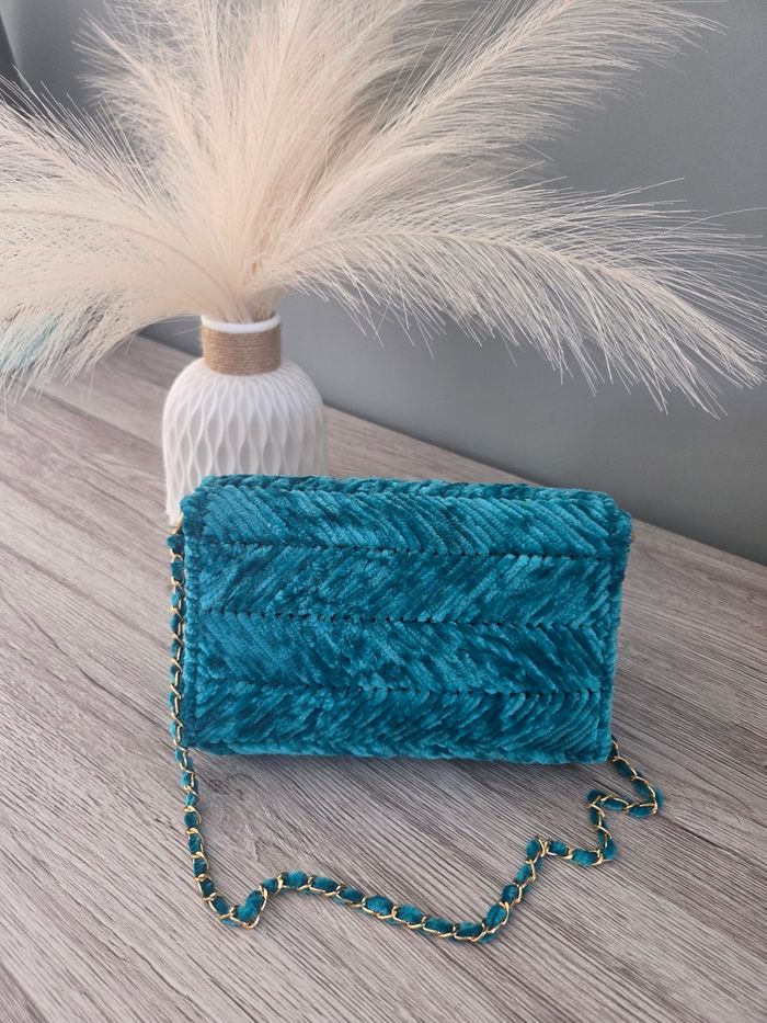 Sac a main Bleu Velvet - photo numéro 4
