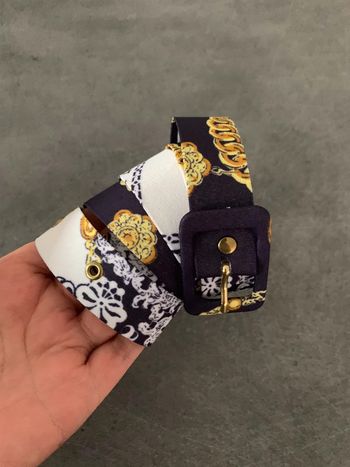 Ceinture en tissus bleu marine Vintage