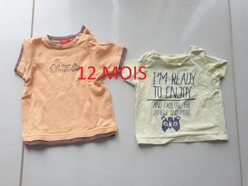 2 t-shirts MC 12 mois