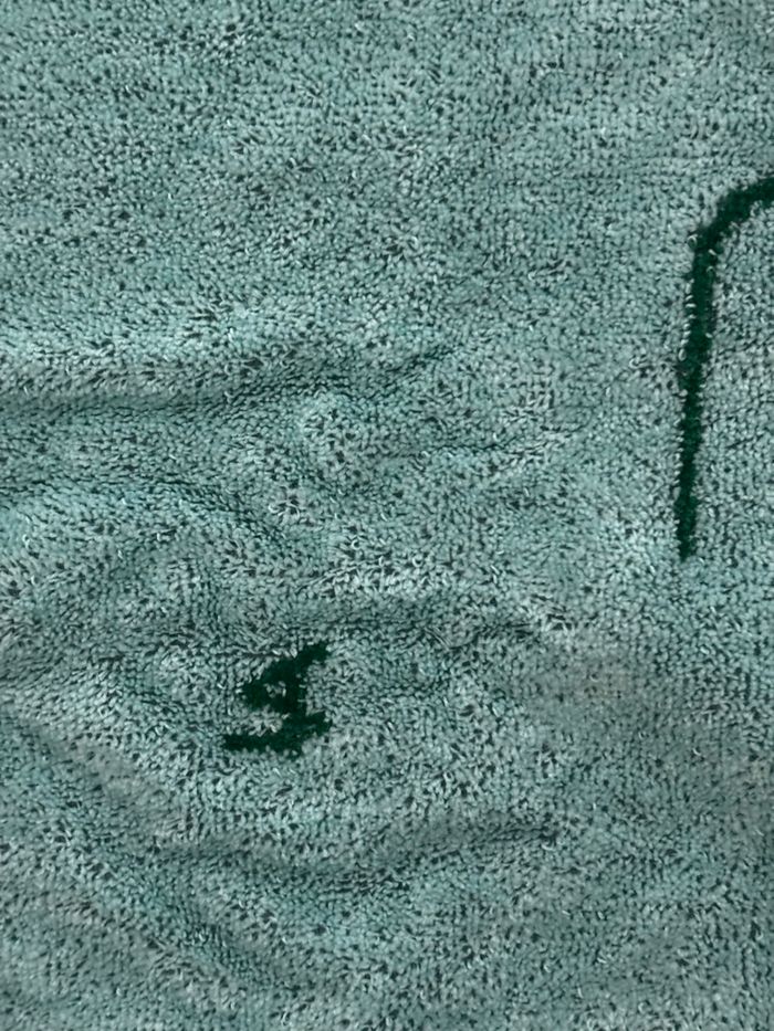 Vintage serviette de bain neuve motifs graphiques bleu et vert - photo numéro 3