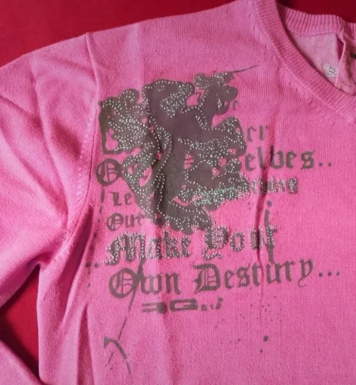 Petit pull col v rose taille 12ans RG512 - photo numéro 3