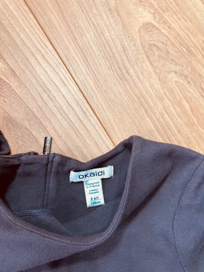 Taille 8 ans robe à manches longues fille Okaidi grise * tulle poids * 🎄 - photo numéro 4