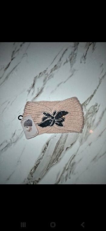 Bandeau femme beige laine