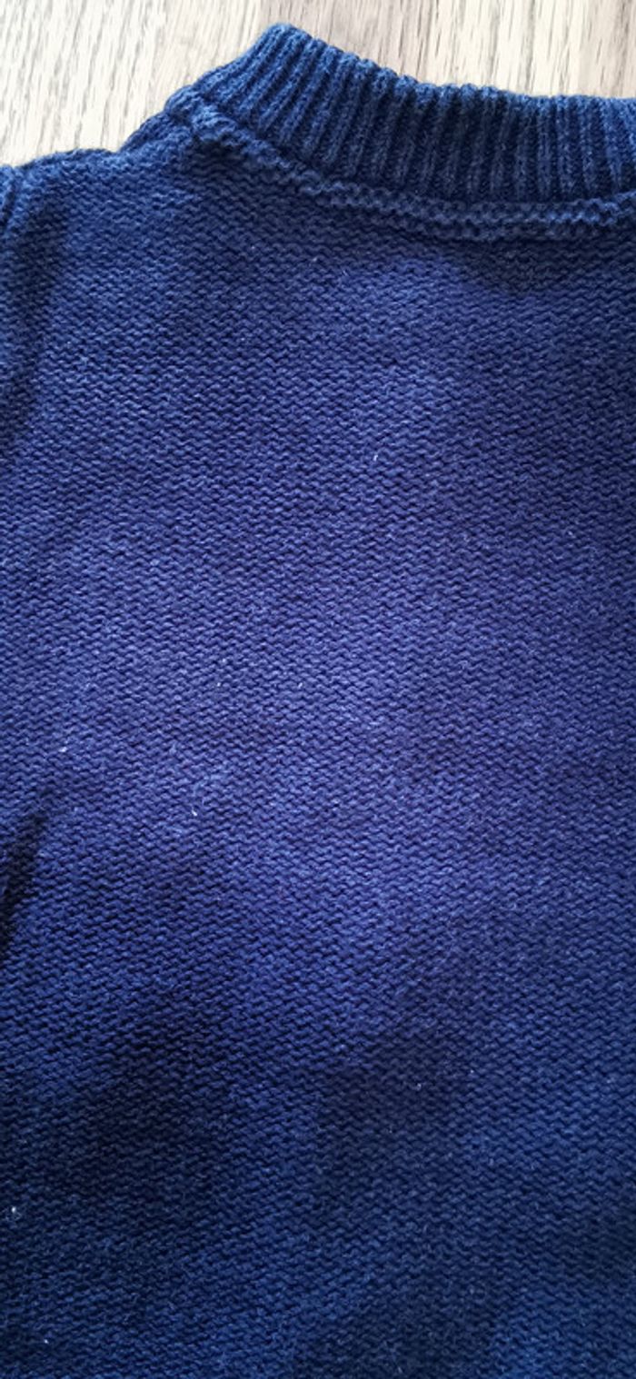 Gilet zip bleu marine rayé blanc Orchestra 3 mois - photo numéro 5