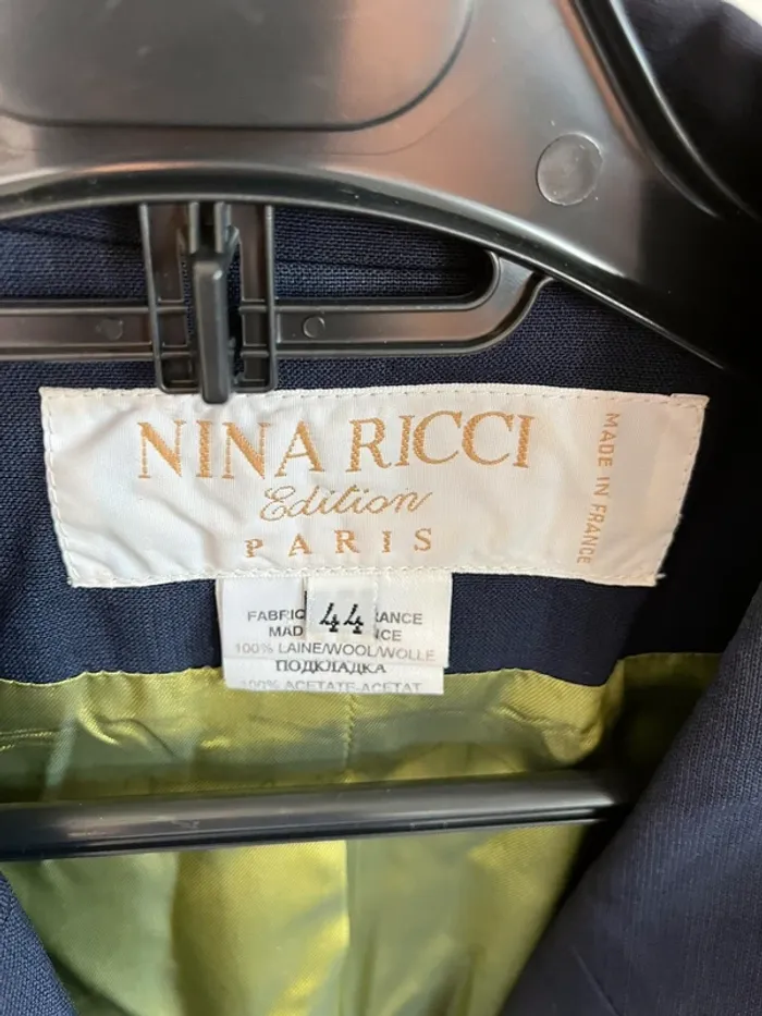 Veste blazer laine bleu Nina ricci vintage - photo numéro 6