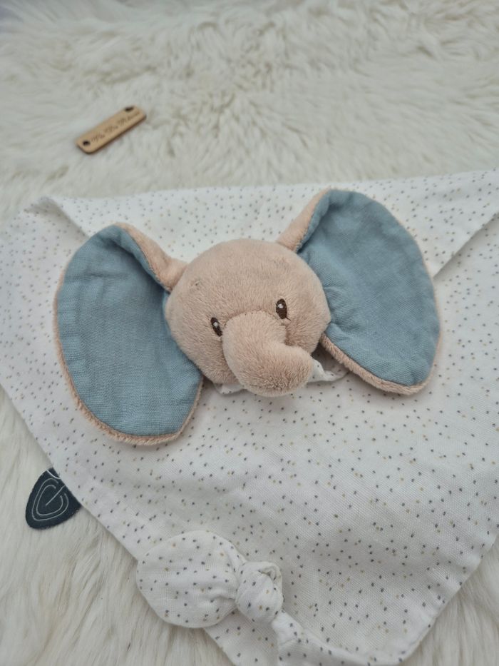 Doudou plat losange Lange Axel Éléphant Nattou - photo numéro 3