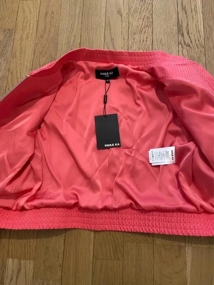 Petite veste courte style Bomber rose fushia Paule Ka taille 44 neuve - photo numéro 4