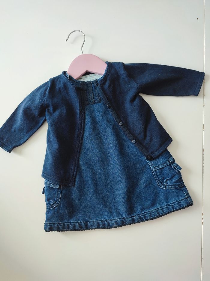 Robe en jeans + gilet