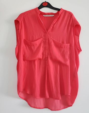 Blouse rose sans manches Zara
