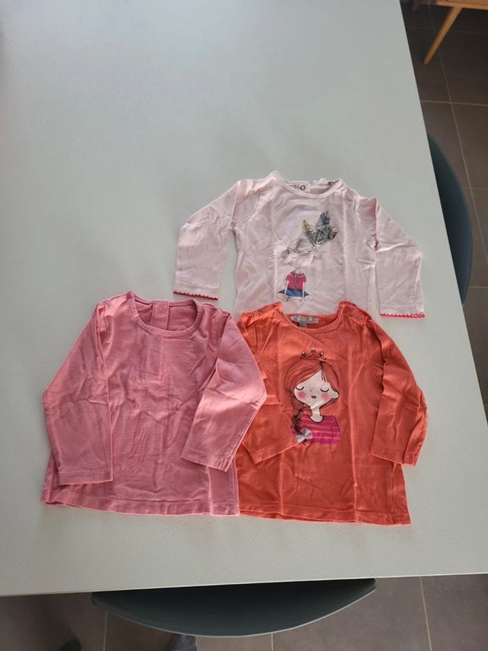 Lot de 3 tee-shirts manches longues 6 mois
