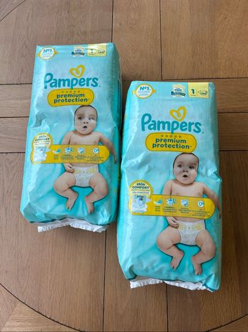 Lot 2 paquets couches Taille 1 Pampers