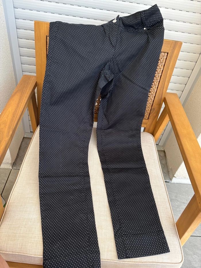 pantalon noir à pois blancs Breal taille 38 neuf - photo numéro 8