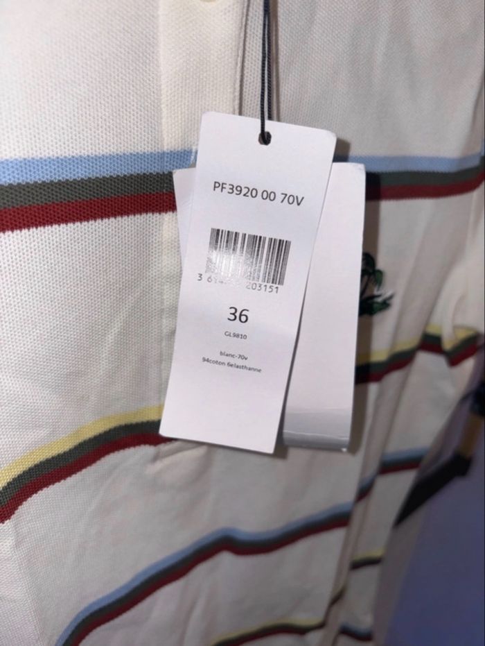 T-shirt Lacoste Gris – Neuf Étiqueté – Taille 36 - photo numéro 2