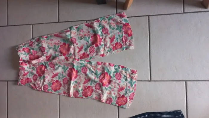 Pantalon fleuri fluide 7/8e taille réglable 7 ans vertbaudet