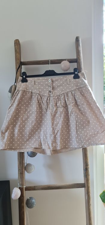 Jupe beige à pois blanc taille 40 L