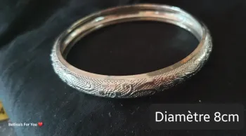 Bracelet métal argenté avec motif