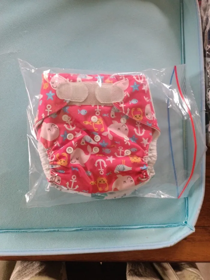 Couche lavable fuchsia Little Bloom 0-3A - photo numéro 6