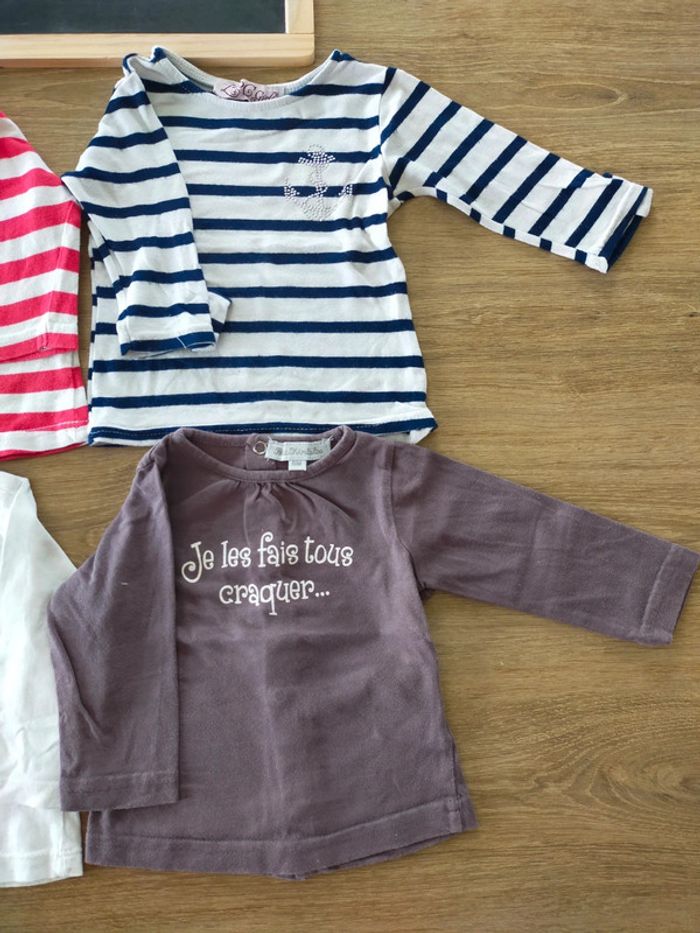 T shirts fille manches longues taille 6mois - photo numéro 3