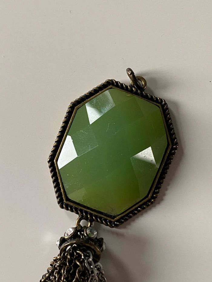 Pendentif vintage vert et Viel or - photo numéro 2