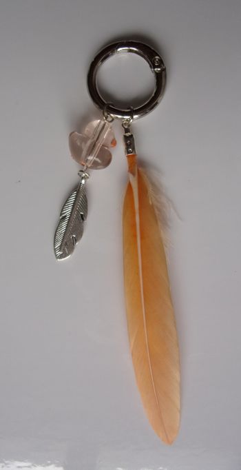 Déco de sac à main canard orange pêche plume