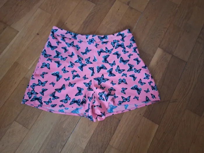 Short rose motif papillon taille 14ans - photo numéro 2