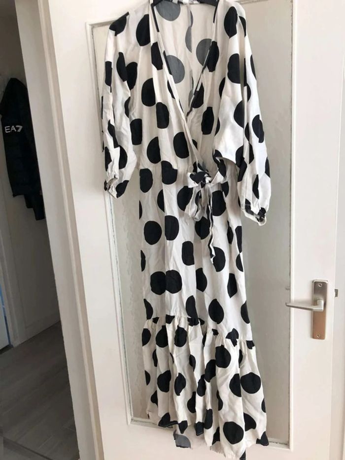 Robe  longue à  pois style  vintage