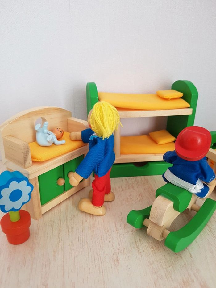 Salon Melissa&Doug, chambre d'enfants et mobilier en bois pour maison de poupée - photo numéro 4