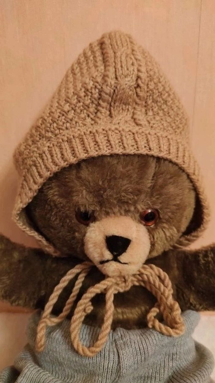 Bonnet Tricoté Main Vintage 70s/80s T. 40cm 🇨🇵 Fabriqué en France - photo numéro 3