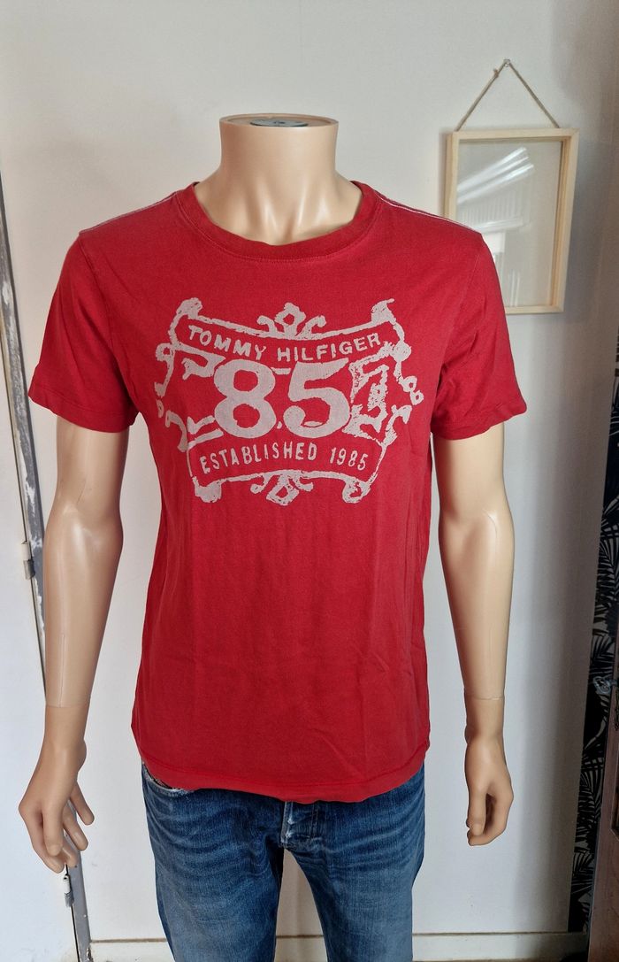 Tommy Hilfiger T-shirt Rouge Ajusté Homme S Vintage