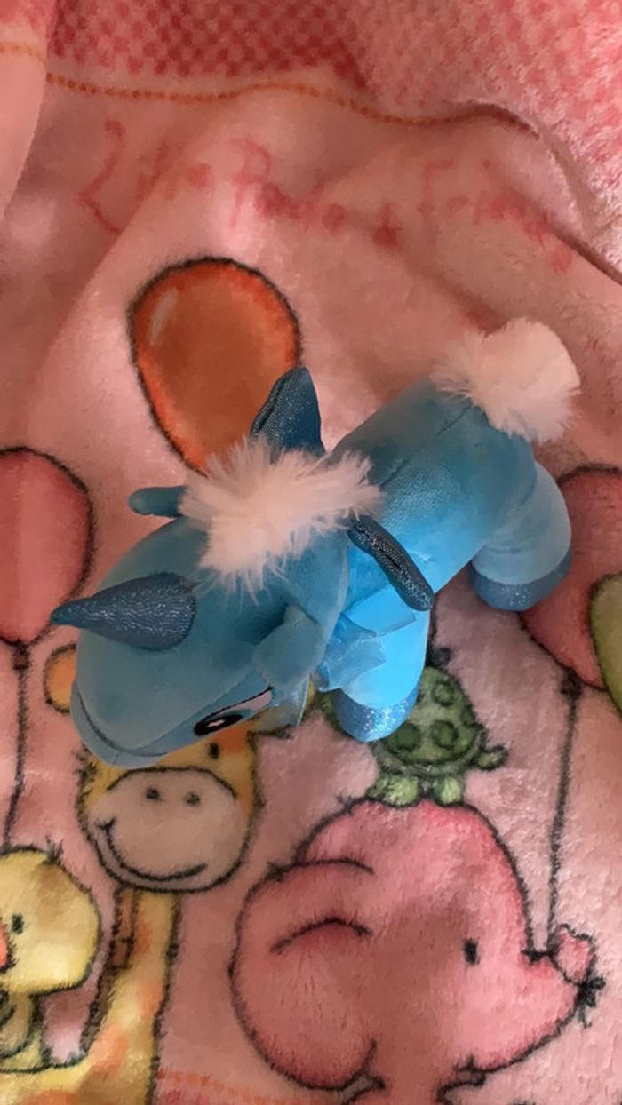 Peluche bleue licorne - photo numéro 3