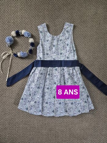 Robe cérémonie fleurie - 8 ans