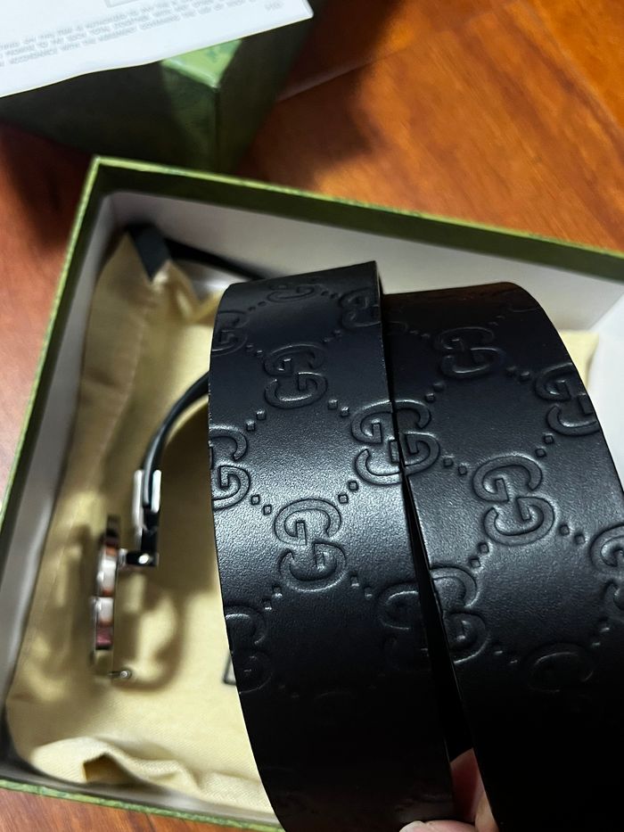 Ceinture homme Gucci GG à boucle argentée - photo numéro 5