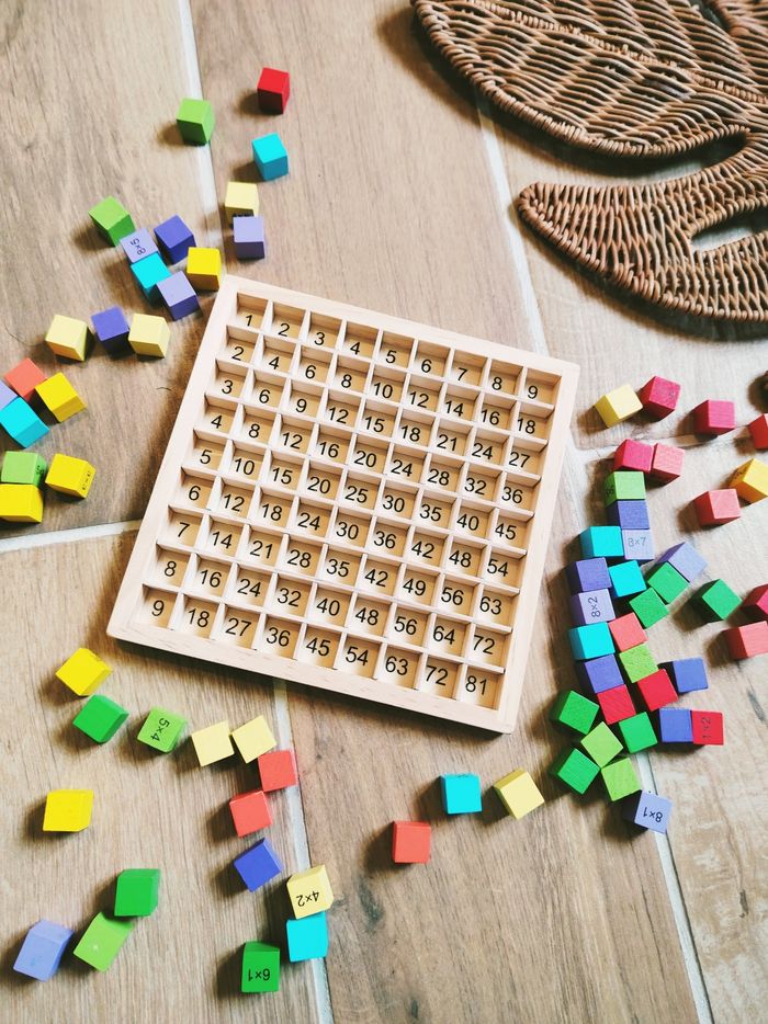 🔢Coffret en bois chiffres multicolores j'apprends les multiplication/mathematiques - photo numéro 3