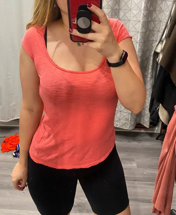 T shirt rose clair corail